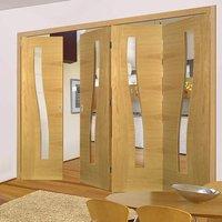 thrufold cadiz oak 31 folding door clear glass prefinished