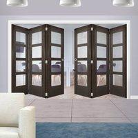 Thrufold Montreal Dark Grey Ash 3+3 Folding Door - Clear Glass - Prefinished