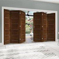 Thrufold Valencia Walnut 3+3 Folding Door - Prefinished