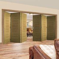 Thrufold Pamplona Oak Flush 3+3 Folding Door - Prefinished