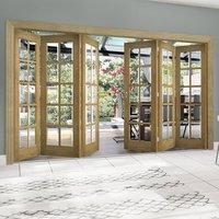 thrufold bristol oak 33 folding door 10 pane clear bevelled glass unfi ...