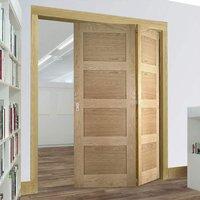 Thrufold Coventry Shaker Oak 2+0 Folding Door - Unfinished