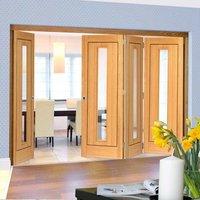 thrufold spencer oak 31 folding door clear glass prefinished