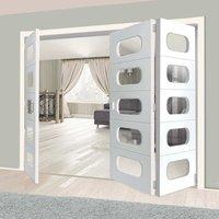 Thrufold Arcadian White 2+1 Folding Door - Clear Glass