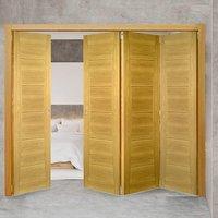 Thrufold Pamplona Oak Flush 3+1 Folding Door - Prefinished