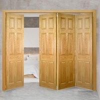 Thrufold Oxford Oak Panel 3+1 Folding Door - Prefinished