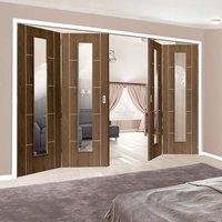 thrufold eco mocha walnut 22 folding door clear glass prefinished