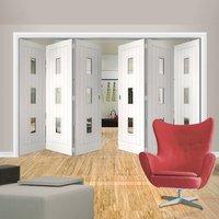 Thrufold Ely 3+3 Folding Door - Clear Glass - White Primed