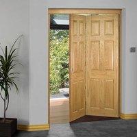 Thrufold Oxford Oak Panel 2+0 Folding Door - Prefinished