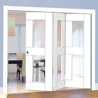 thrufold eccentro white 30 folding door clear glass prefinished