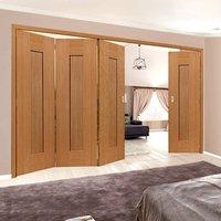 thrufold axis shaker oak panelled 31 folding door prefinished