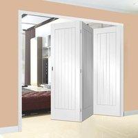 Thrufold Suffolk Flush 3+0 Folding Door - White Primed