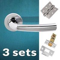 three pack nevada status lever on round rose polished chrome handle