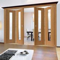 thrufold juno oak 22 folding door clear glass prefinished