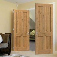 thrufold rustic oak shaker 4 panel 21 folding door prefinished