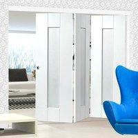 Thrufold Axis Ripple White Primed 3+0 Folding Door