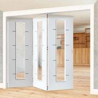 thrufold eco blanco satin white 30 folding door clear glass prefinishe ...