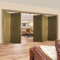 Thrufold Pamplona Oak Flush 3+2 Folding Door - Prefinished