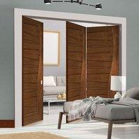 Thrufold Contemporary Cadiz Walnut 3+1 Folding Door - Prefinished