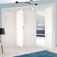 Thrufold Pamplona Flush 3+1 Folding Door - White Primed