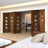 thrufold pamplona walnut 32 folding door clear glass prefinished