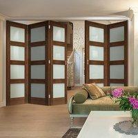 thrufold coventry walnut shaker 32 folding door frosted glass prefinis ...