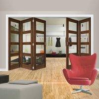 thrufold coventry walnut shaker 32 folding door clear glass prefinishe ...