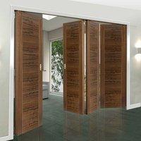 Thrufold Mistral Walnut 3+1 Folding Door - Prefinished