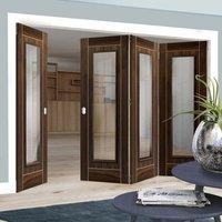 thrufold valcor walnut 31 folding door clear glass prefinished