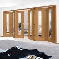 Thrufold Juno Oak 3+3 Folding Door - Clear Glass - Prefinished