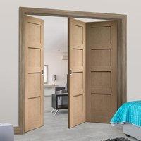 thrufold shaker oak 4 panel solid 21 folding door