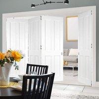 Thrufold Eton Victorian Shaker 3+1 Folding Door - White Primed