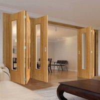 thrufold arcos oak 32 folding door clear glass prefinished