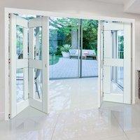 thrufold eccentro white 22 folding door clear glass prefinished