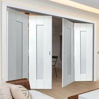 Thrufold Axis Ripple White Primed 2+2 Folding Door