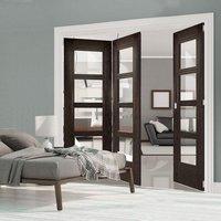 thrufold montreal dark grey ash 21 folding door clear glass prefinishe ...