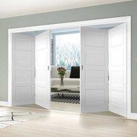 Thrufold Coventry Shaker 2+2 Folding Door - White Primed