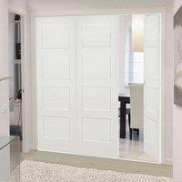 Thrufold Coventry Shaker 2+1 Folding Door - White Primed