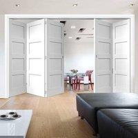 Thrufold Coventry Shaker 3+2 Folding Door - White Primed