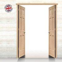 thruframe interior oak veneered door lining frame suits double doors