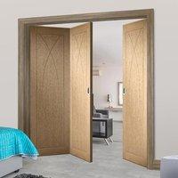 thrufold pesaro oak flush panel 21 folding door