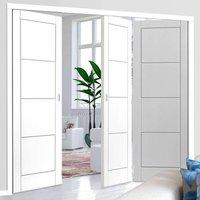 Thrufold Quattro White 2+1 Folding Door