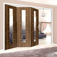 thrufold eco mocha walnut 30 folding door clear glass prefinished