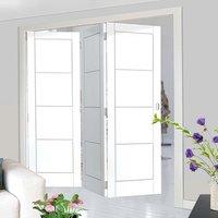 Thrufold Quattro White 3+0 Folding Door