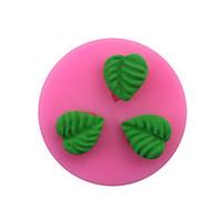 three small round leaf pattern candy fondant cake molds for the kitche ...