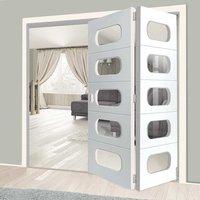 Thrufold Arcadian White 2+0 Folding Door - Clear Glass