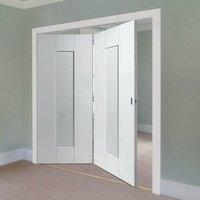 Thrufold Axis Ripple White Primed 2+0 Folding Door