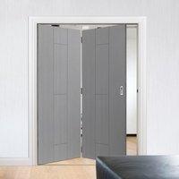 Thrufold Nuance Ardosia Slate Grey Flush 2+0 Folding Door - Pre-finished