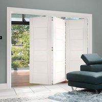 Thrufold Pamplona Flush 3+0 Folding Door - White Primed