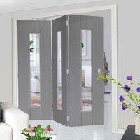 Thrufold Nuance Ardosia Slate Grey Flush 3+0 Folding Door - Clear Safety Glass, Pre-finished